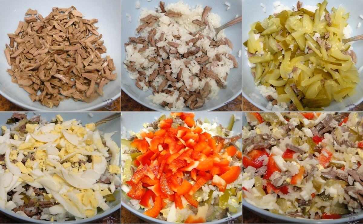 Нарезаем все ингредиенты соломкой