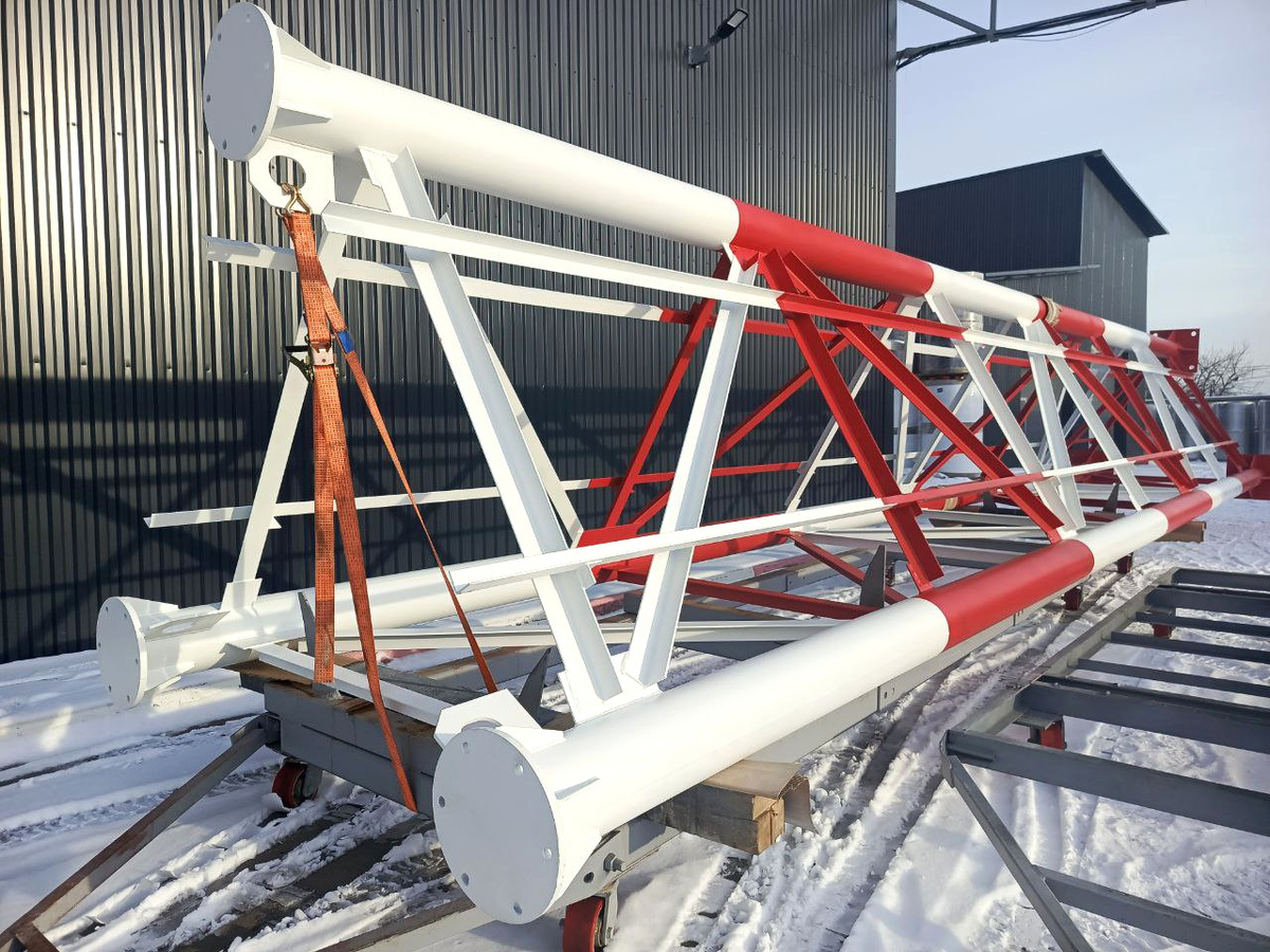 Трехгранная опорная металлоконструкция для промышленных дымоходов производства Уральский завод дымоходов "Модуль" 