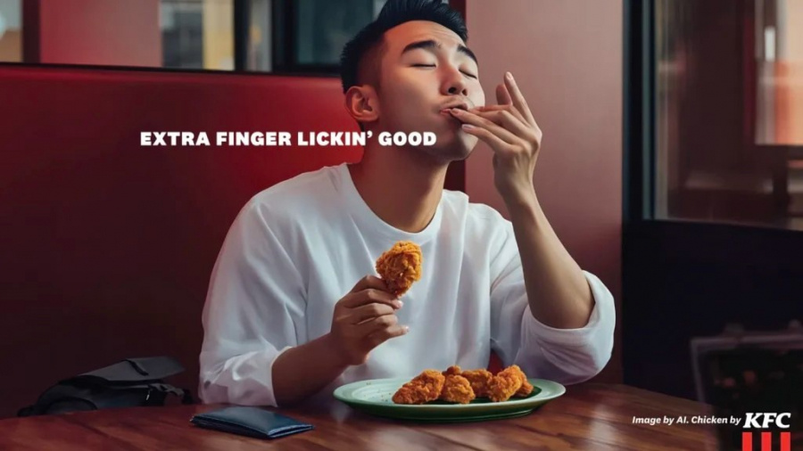 Реклама пикантных наггетсов от KFC Singapore 