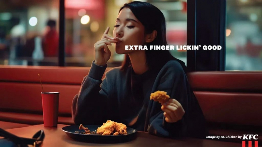 Реклама пикантных наггетсов от KFC Singapore 