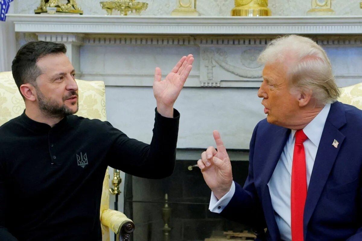    Дональд Трамп (справа) и Владимир Зеленский.