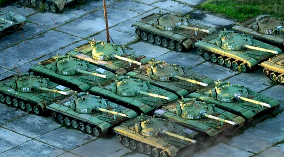 Танки Т-55 на хранении