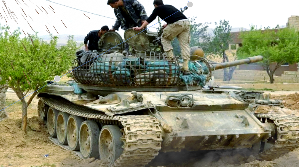 Танк Т-55 в Сирии (мда… чего только не пережил этот старичок, глядя на фото)