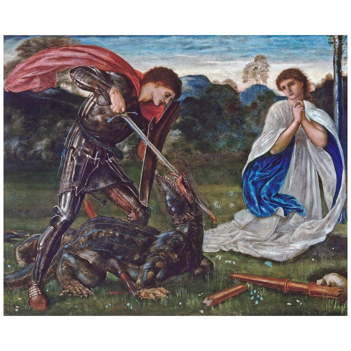 Edward Burne-Jones. St George Kills the Dragon. 1866. 
