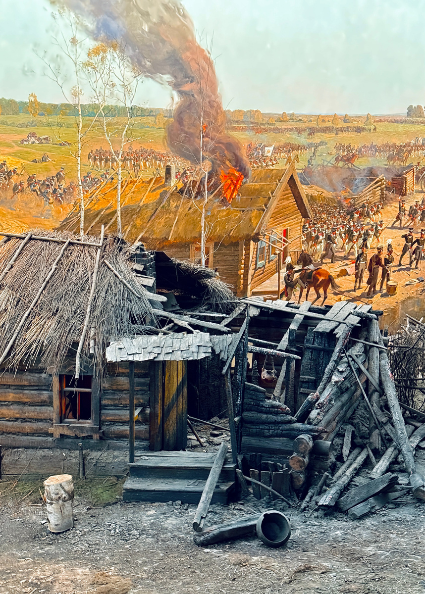 Фрагмент части «У Дохтурова», на которой изображена окраина деревни Семёновская