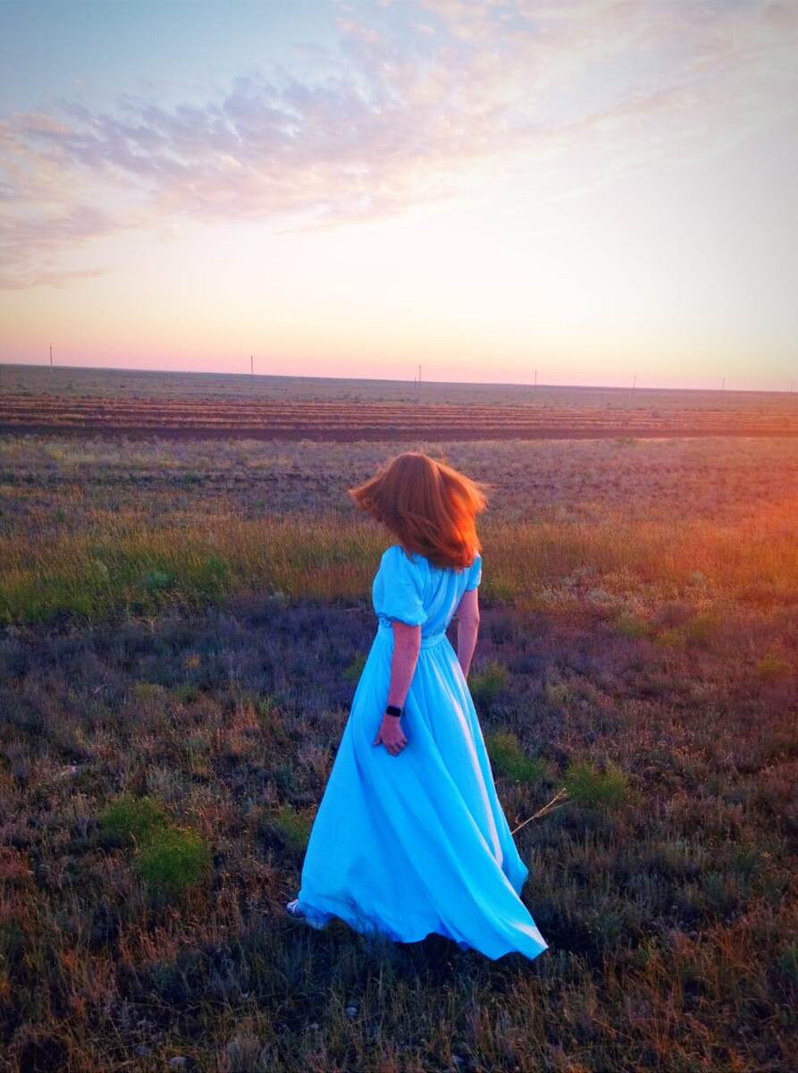 Закат в калмыкских степях