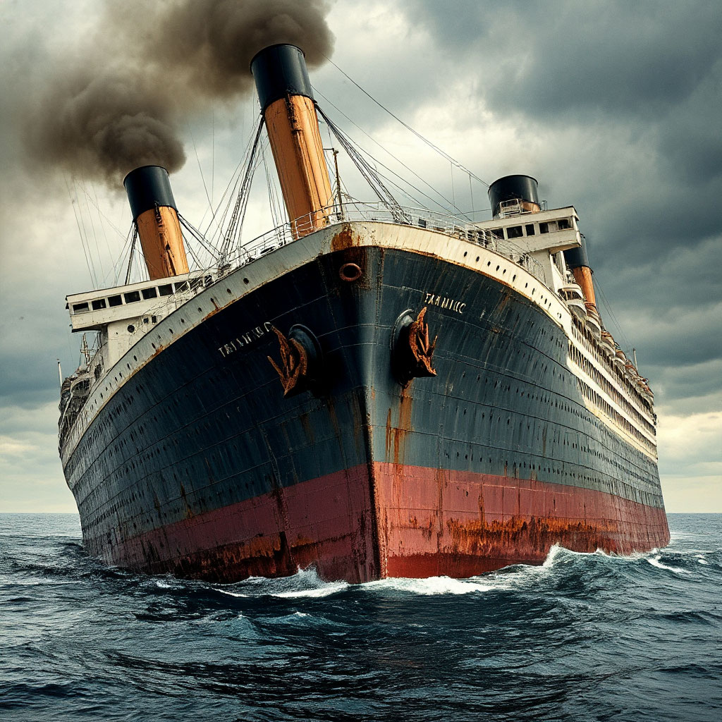 крушение "Титаника" по версии нейросети Шедеврум