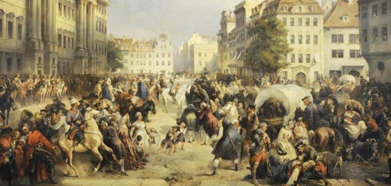 А. Е. Коцебу: "Взятие Берлина 28 сентября 1760 года". "Спасибо русским, они спасли Берлин от ужасов, которыми австрийцы угрожали моей столице" - так сам прусский король Фридрих характеризовал пребывание русских войск в Берлине