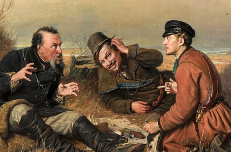 Знаменитые охотники на привале — это групповой портрет приятелей Перова