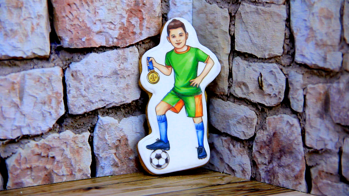 Пряники Футбол на торт. Все права на использованные изображения принадлежат Пряник Кинг.