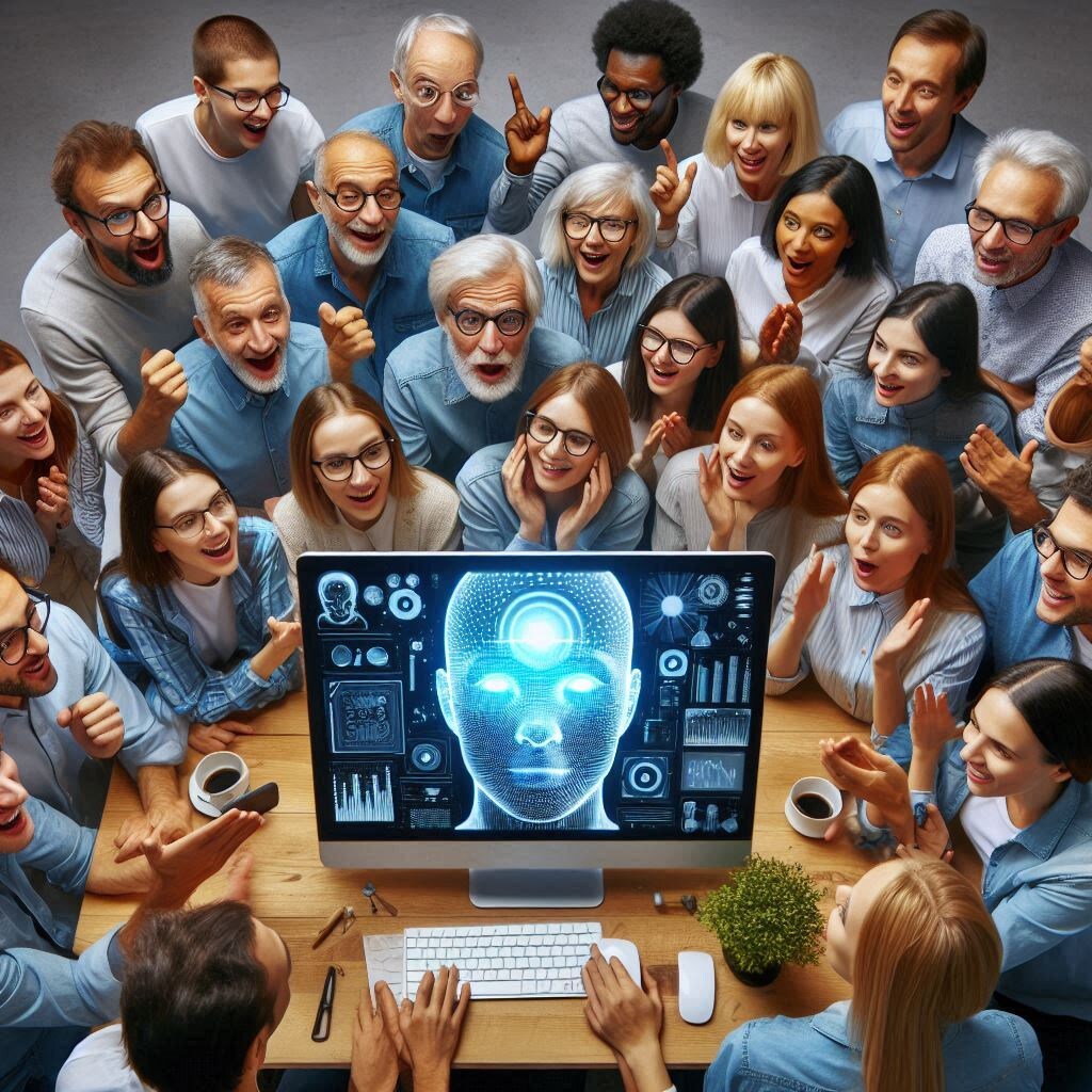 запрос ИИ "сгенерируй изображение "как люди видят искусственный интелект ""