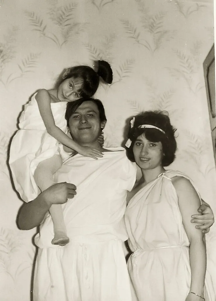 С родителями на святочных колядках
