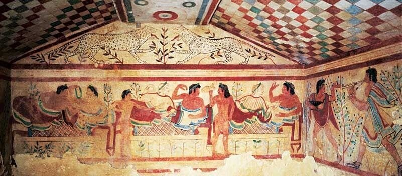 Фрески этрусской гробницы в Тарквинии