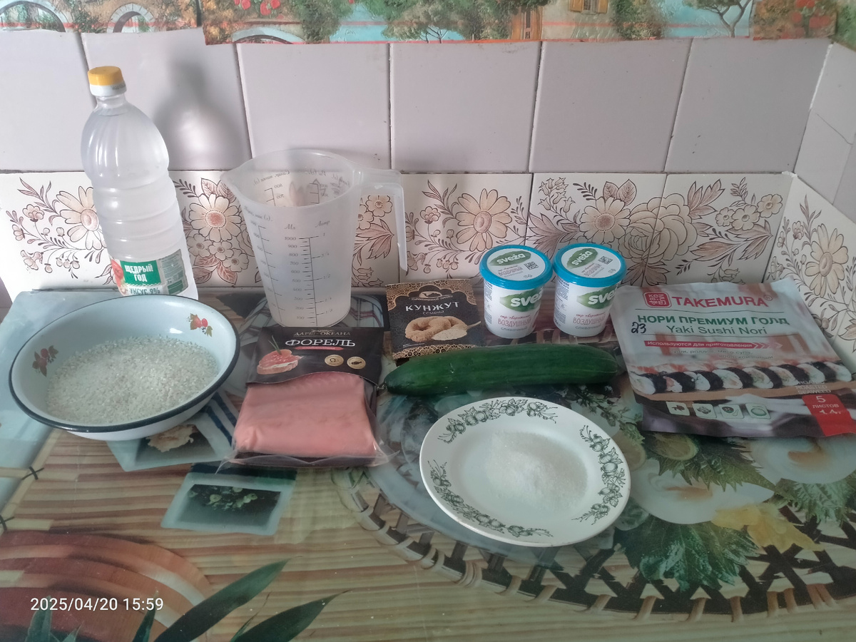 Продукты, необходимые для приготовления торта-ролл