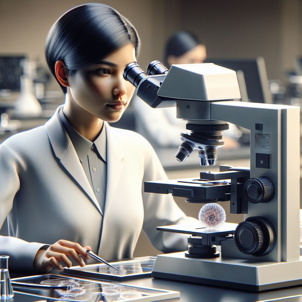  микроскоп и ученый
