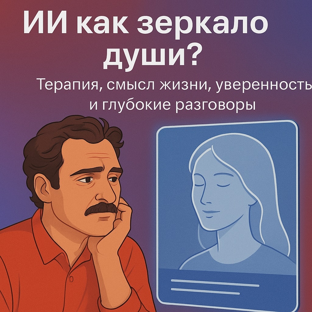 🧠 Иллюстрация создана при помощи ChatGPT-4.0 в 2025 году как визуальная интерпретация идей из статьи Harvard Business Review о реальных способах использования ИИ. Вдохновлена фильмом «Она» (реж. Спайк Джонз), в котором человек влюбляется в операционную систему. Изображение — символ парадокса: ИИ как источник эмоциональной близости и зеркало для внутренней работы человека.