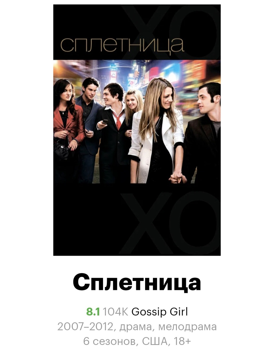 Скрин страницы сериала на КиноПоиске 