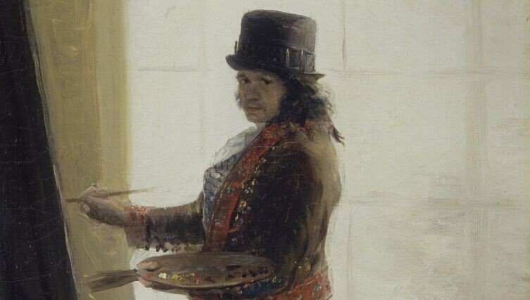     Франсиско Гойя «Автопортрет у мольберта» (фрагмент). Около 1790–1795 годов, общественное достояние