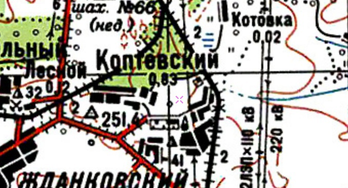 Фрагмент карты 90 годов 20-го столетия