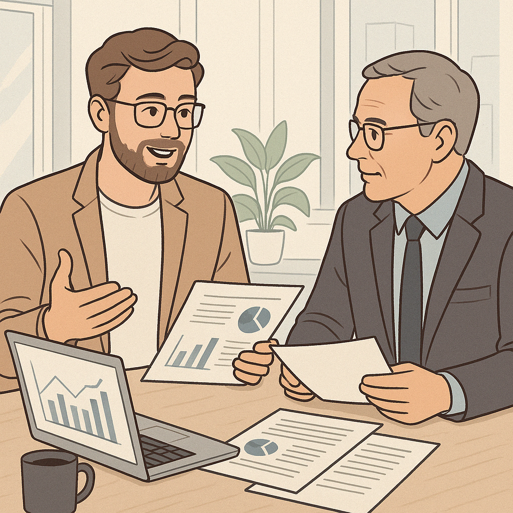 Обсуждение бизнес-плана с инвестором — так часто выглядит первый важный диалог о деньгах. 