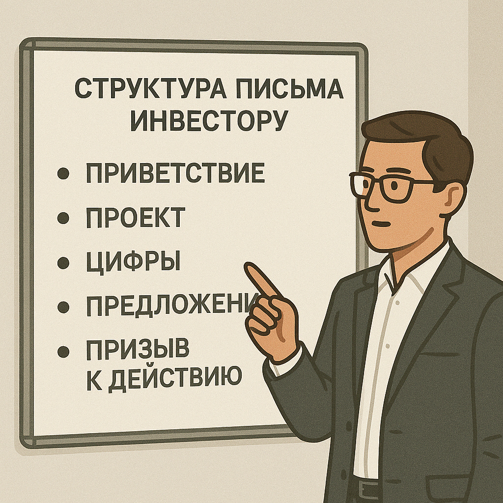 Письмо инвестору — это не вдохновение, а чёткая структура. Вот как оно должно быть выстроено.
