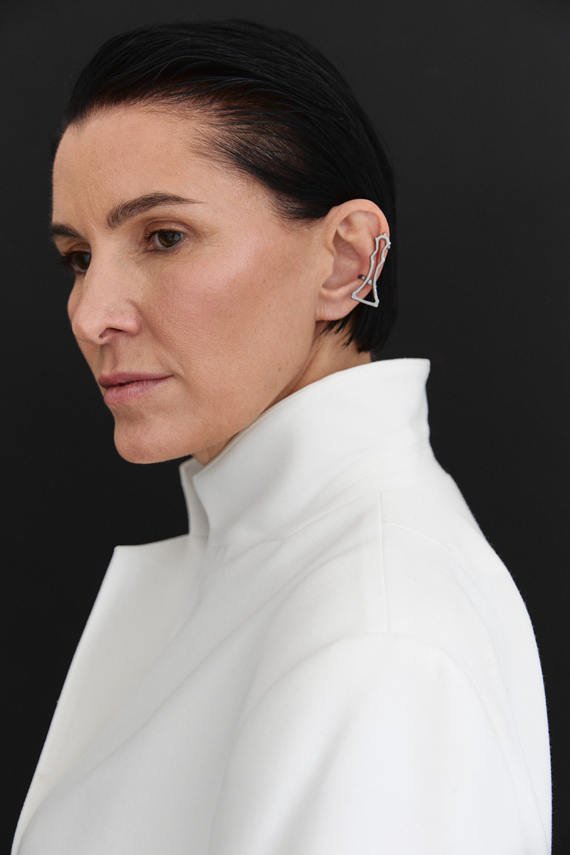 Серебряная серьга-кафф «Твой ход» black