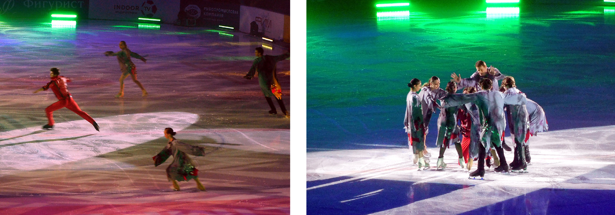 Зомби: "Ну, Морис! Ты попал!"  Морис Квителашвили и фигуристы Тим-Тутберидзе в номере "Зомби" под композицию Thriller Майкла Джексона. 08.04.2025.  Самара. Фото KJB