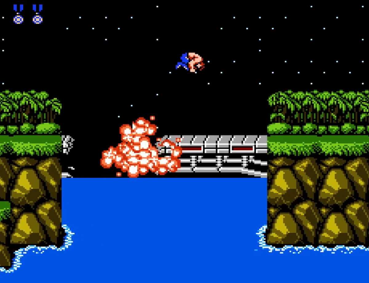 Те самые мосты на первом уровне Contra Dendy