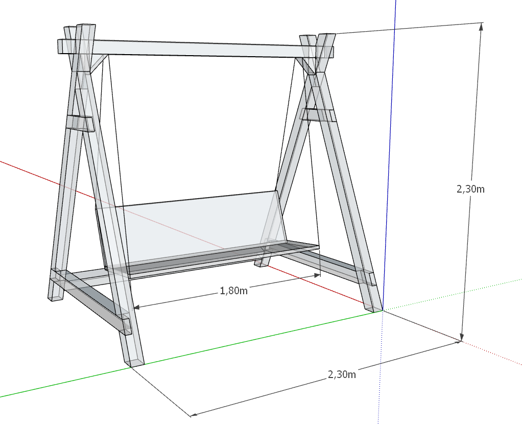 Чертеж садовых качели
