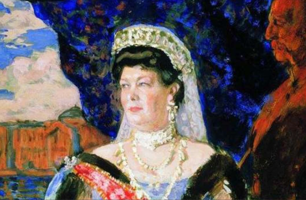 Борис Кустодиев. "Портрет великой княгини Марии Павловны", эскиз, фрагмент