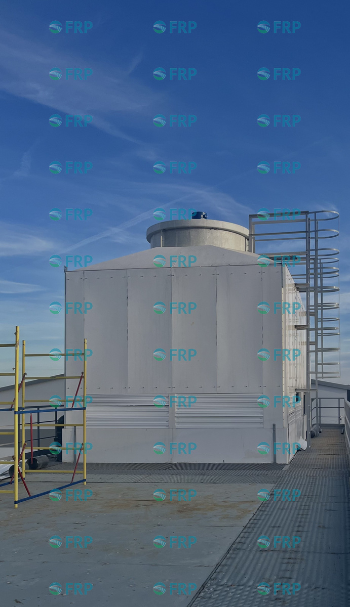 Наша градирня из стеклопластика на объекте заказчика