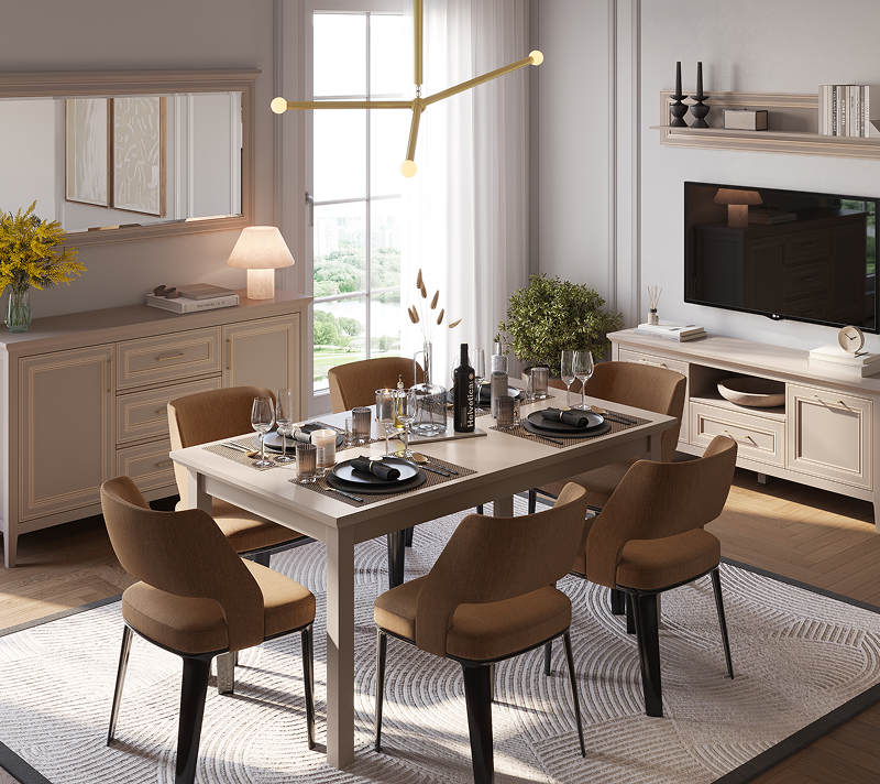 Стол обеденный Classic глиняный серый STO/160