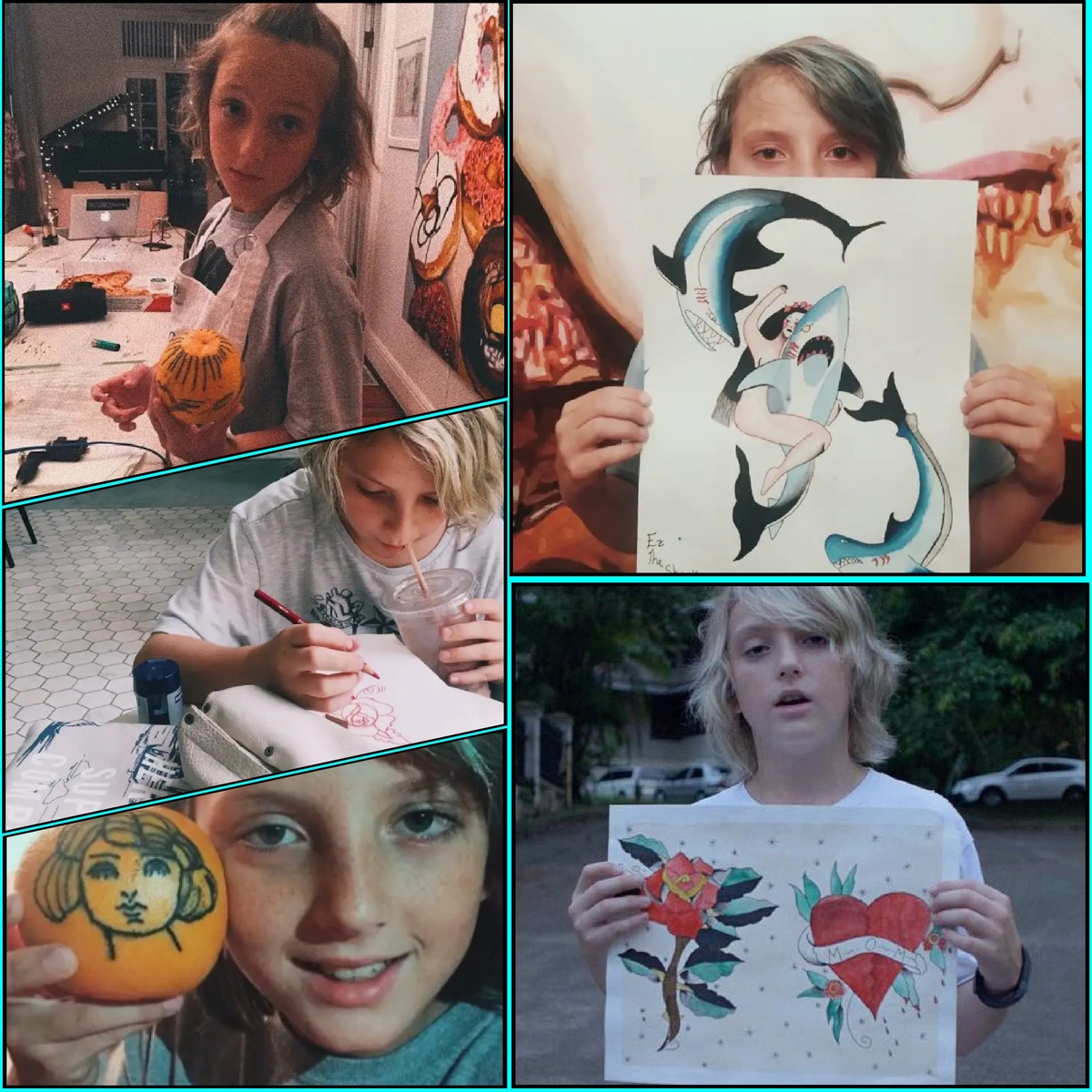 Эзра Дормон не жалел времени и сил на то, чтобы отточить мастерство татуировщика: сколько бумаги изрисовал, сколько цитрусов перевел!)))))