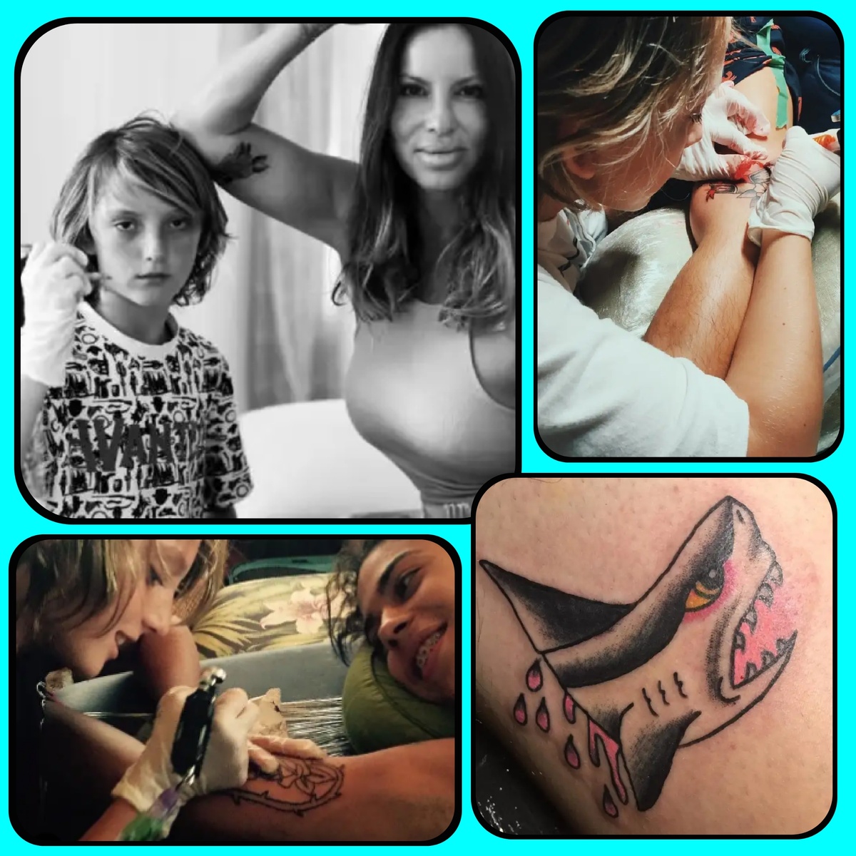 Началось все с маминой татуировки (она на черно-белом фото), а потом как-то затянуло пацана в татуировку