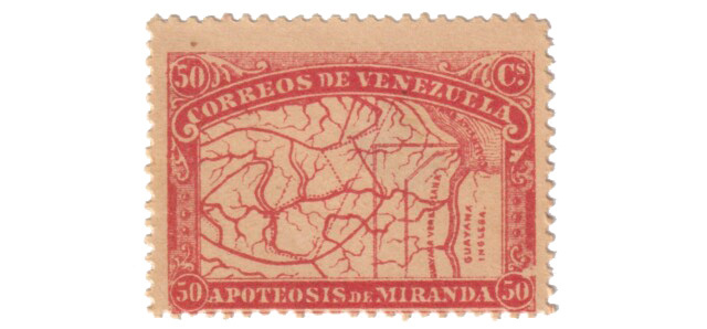 Марка, посвященная 80-летию со дня смерти борца за свободу против испанского владычества — генералу Франциско Миранде