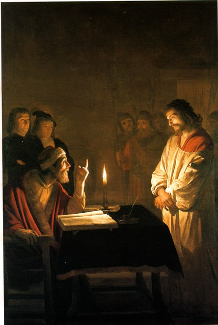 «Христос перед первосвященником» - Геррит Ван  Хонтхорст (Лондонская Национальная галерея, Англия, 1617г.)