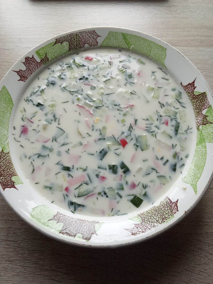 Окрошка на кефире 