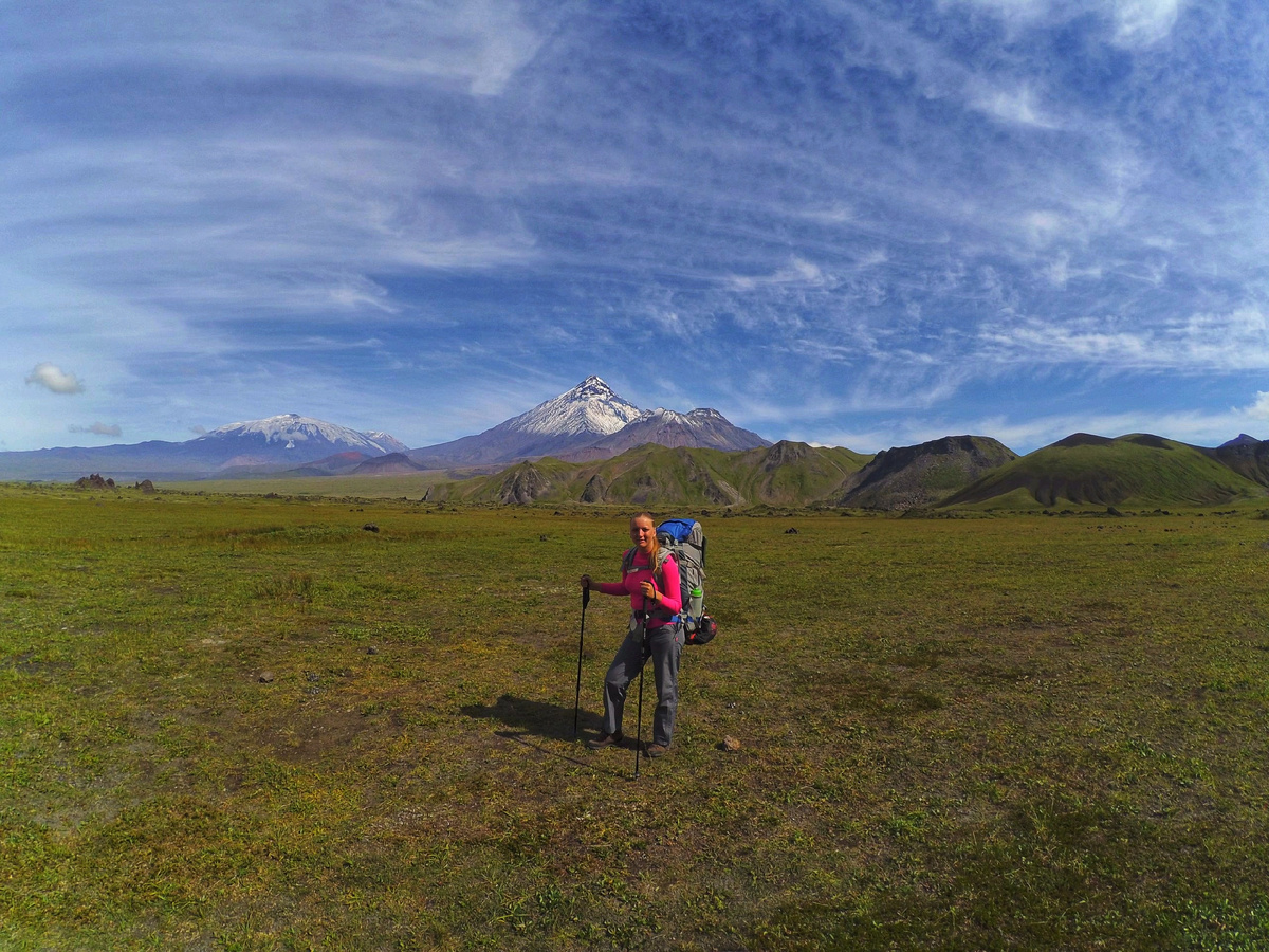 Я и вулканы Ушковский, Крестовский, Камень, Безымянный, Ключевская сопка