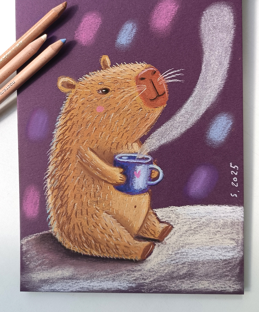 Рисунок и фото автора канала, пастельные карандаши, А5