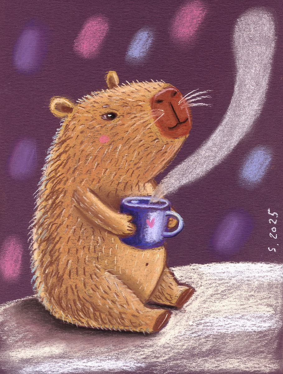 рисунок автора канала, скан. бумага для пастели, пастельные карандаши, А5.