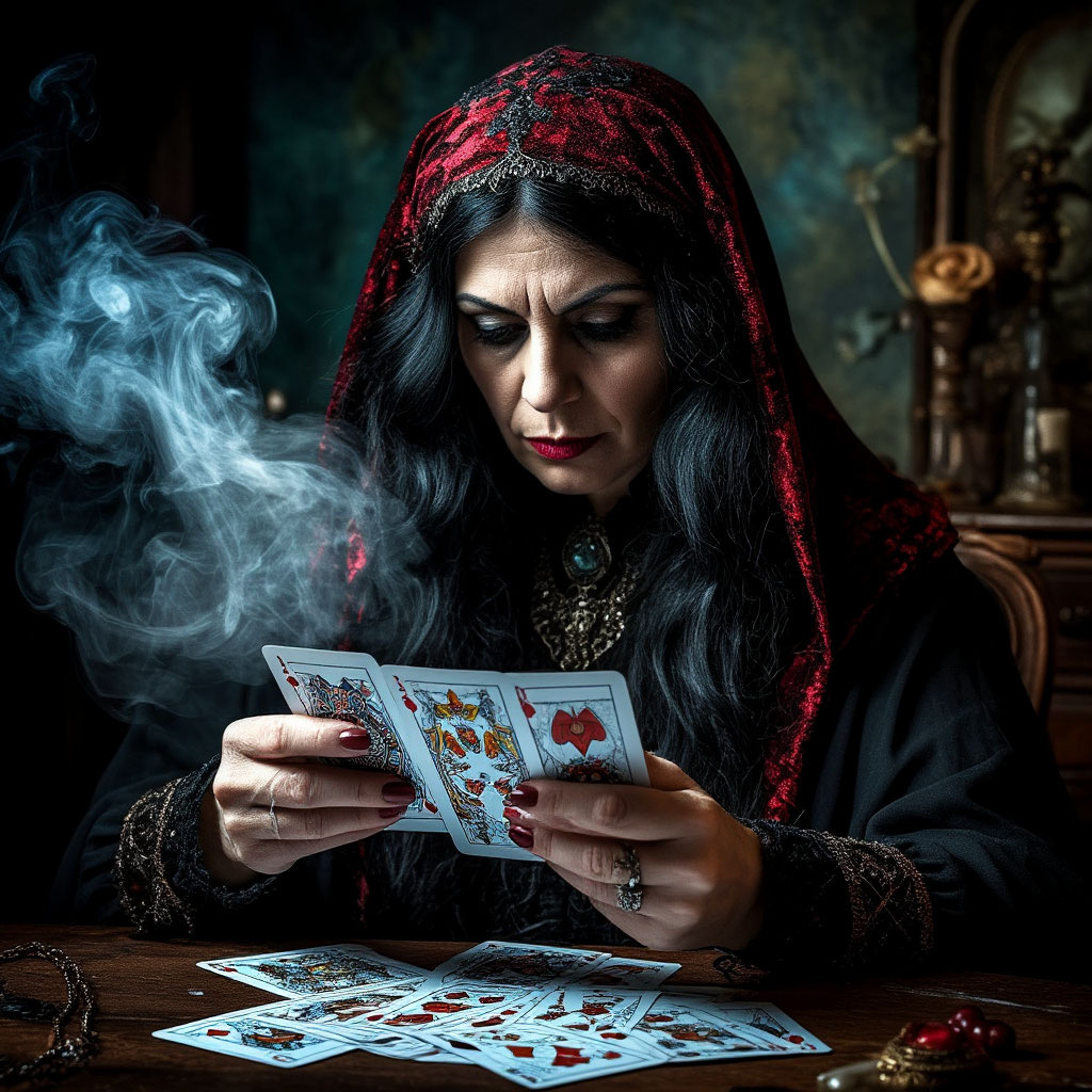 Гадалка с колодой карт