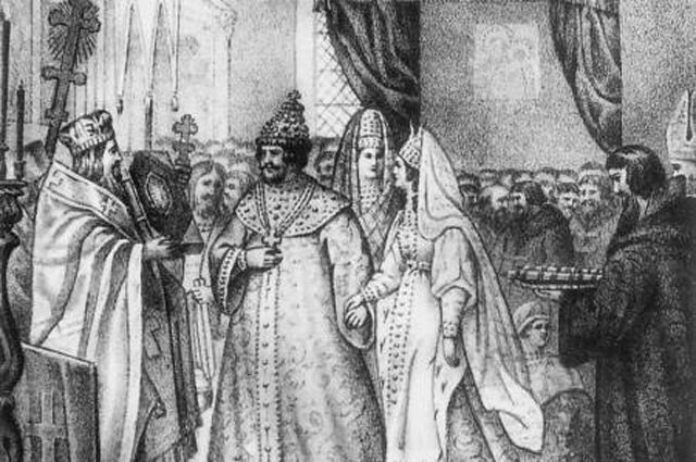 Венчание Ивана III с Софьей Палеолог в 1472 году. Гравюра XIX века