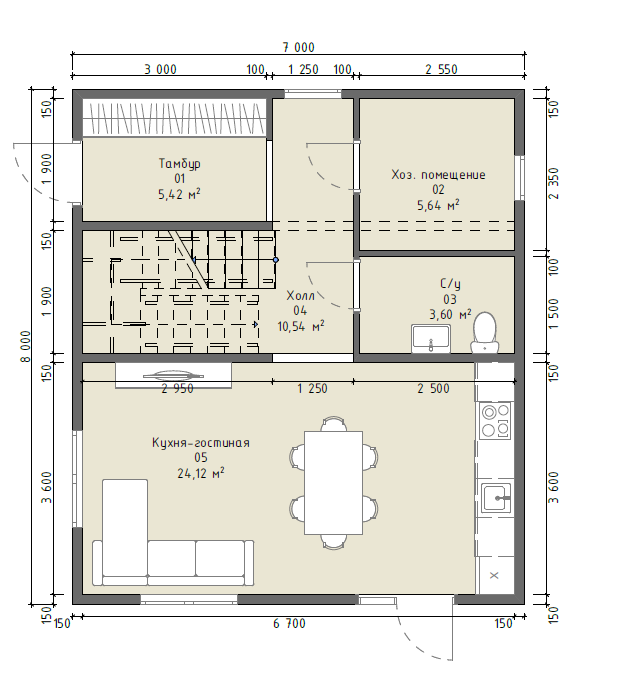 План 1 этажа