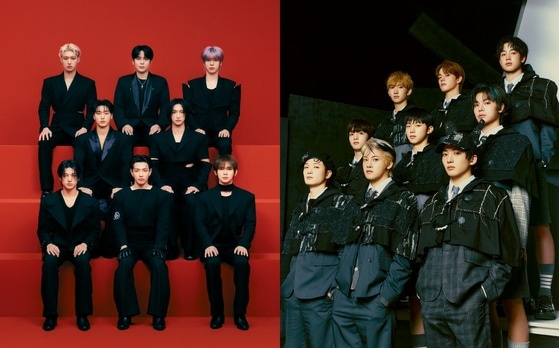    Ateez, слева, и Xikers [KQ Entertainment]