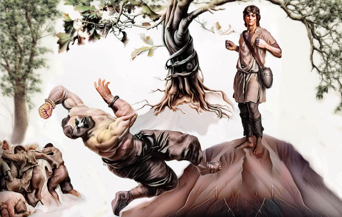 Бус Белояр и Усыня на Красной горе. Сцена из "Властелина Семи звёзд". Рис. А. Асова