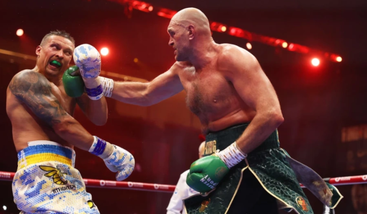     Александр Усик и Тайсон Фьюри. Источник: Getty Images Автор фото: Richard Pelham