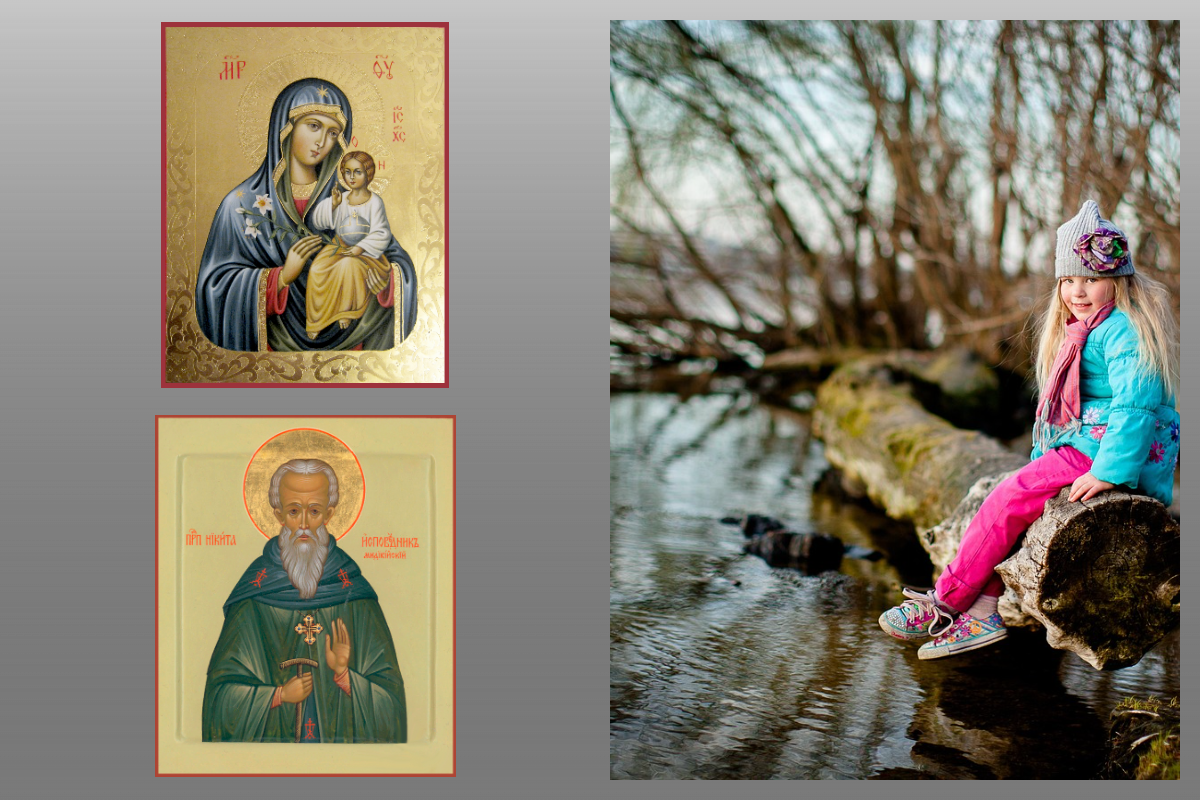 Икона Прп.Никита Мидикийский, Икона Богородицы Неувядаемый Цвет/azbuka.ru, Весна/pixabay.com