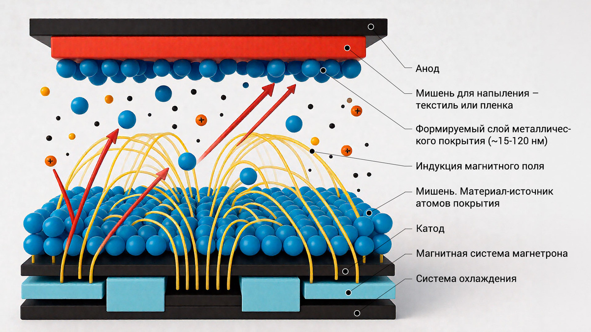 Как происходит магнетронное напыление
