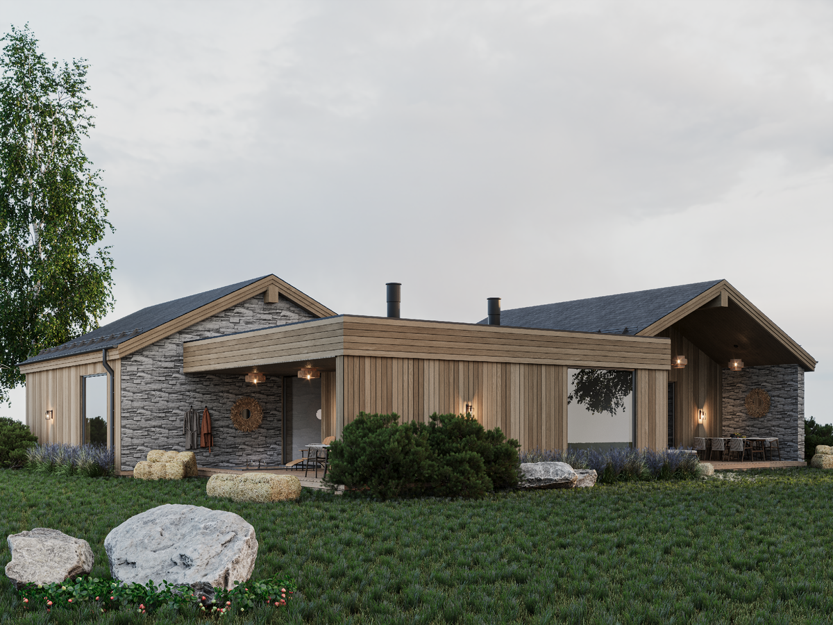 Экстерьер банного комплекса в гольфе-клубе «Strawberry Fields»