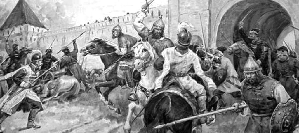 Осада Пскова, вылазка защитников. Источник: Яндекс. Картинки.